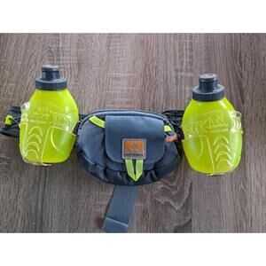 Nathan Hydration Belt Two 9oz Water/Fuel Bottles Adjustable Waist Running Hiking